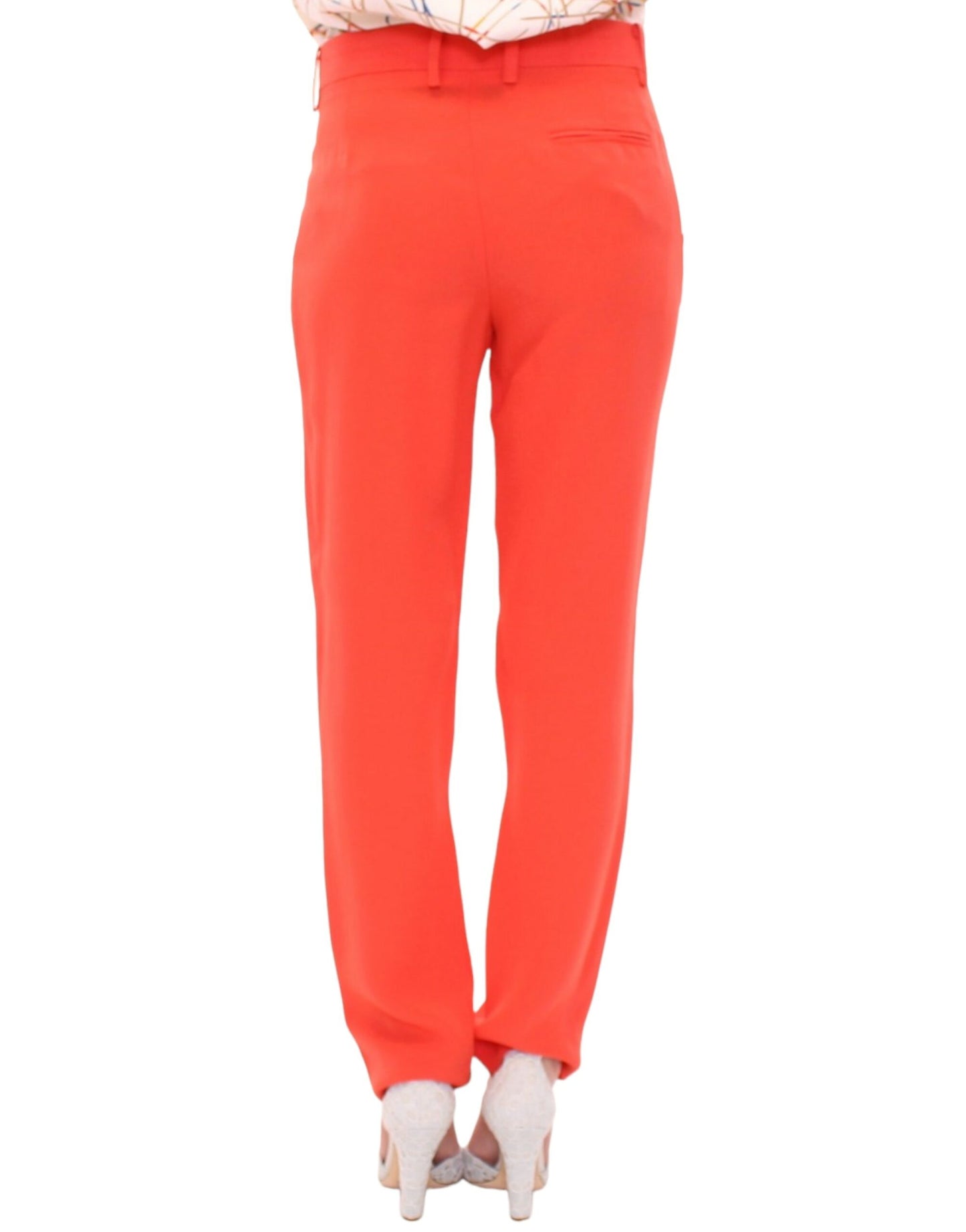 Orange boyfriend stretch pants