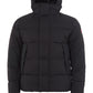Elegant Quilted Black Hooded Jacket