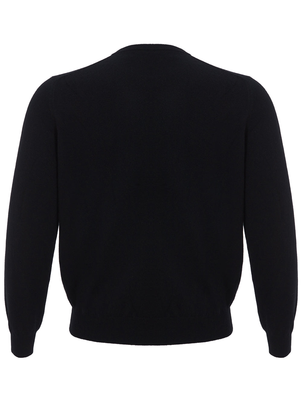 Elegant Black Round Neck Cashmere Sweater