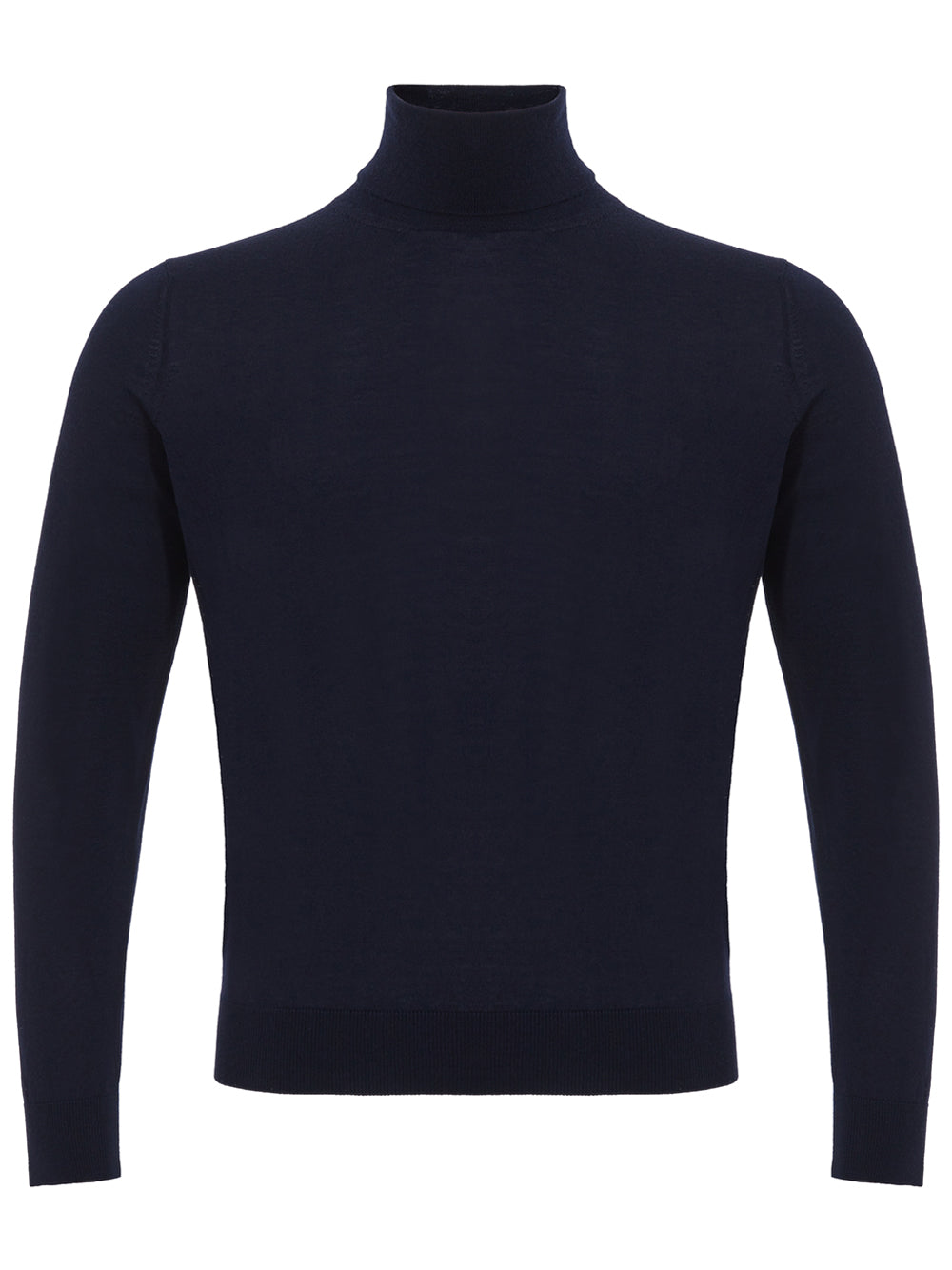 Navy Cashmere-Silk Blend Turtleneck Sweater