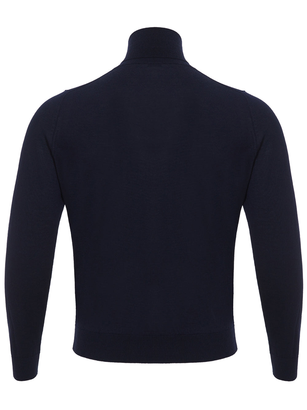 Navy Cashmere-Silk Blend Turtleneck Sweater