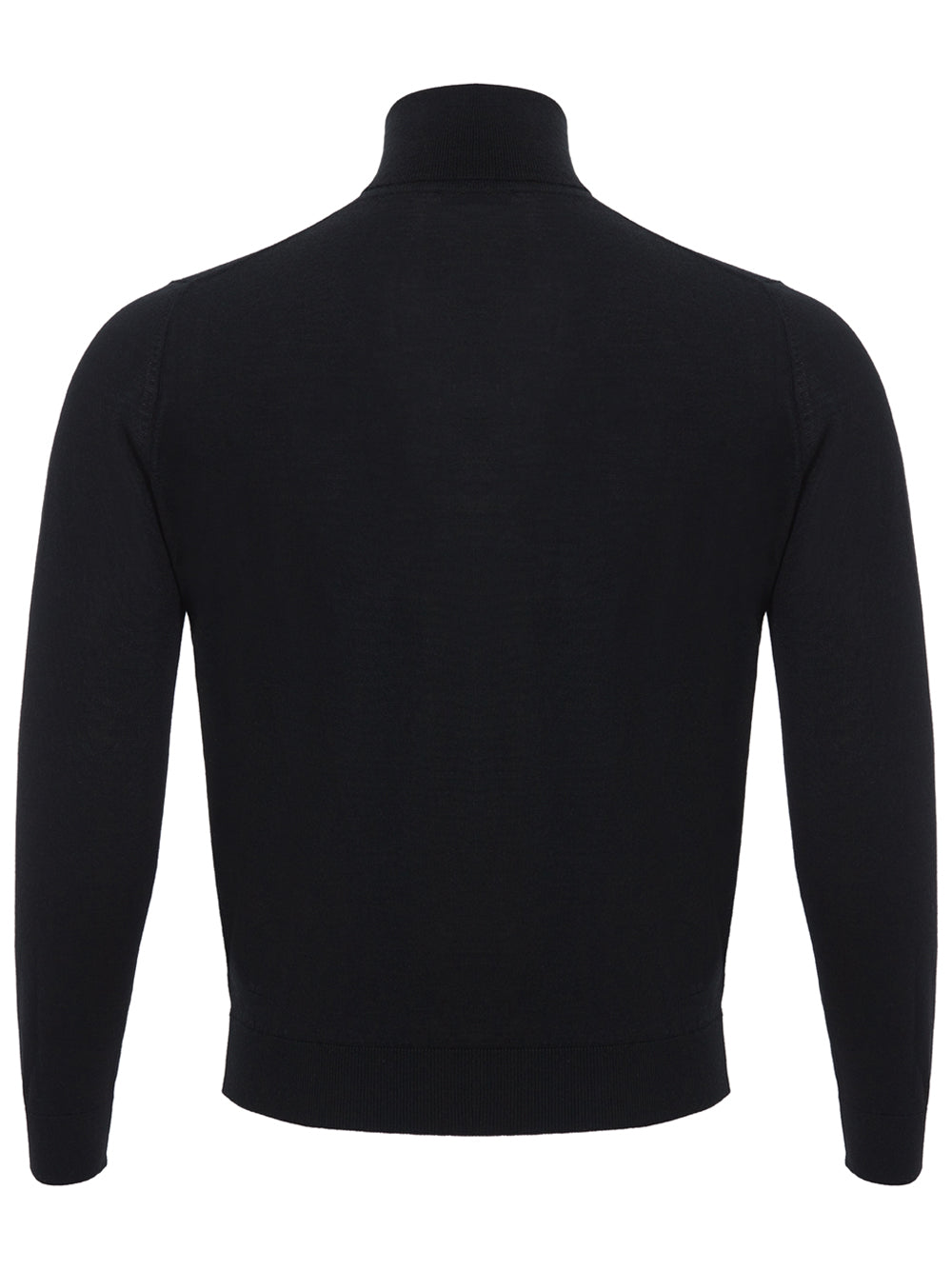 Elegant Black Cashmere Silk Blend Sweater