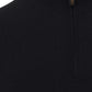 Elegant Black Cashmere Sweater with Zip Detail
