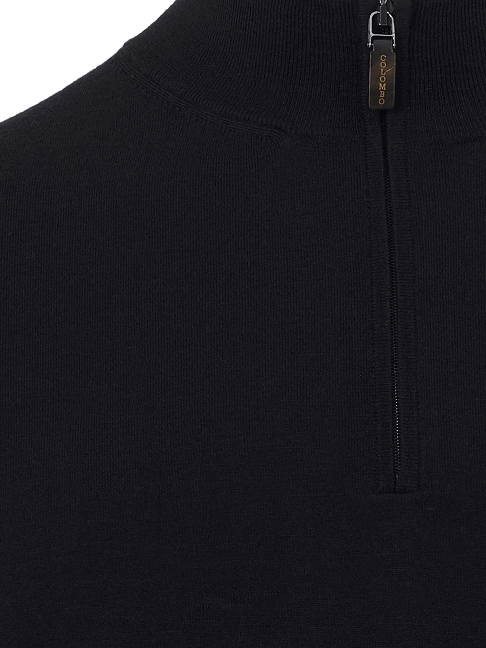 Elegant Black Cashmere Sweater with Zip Detail