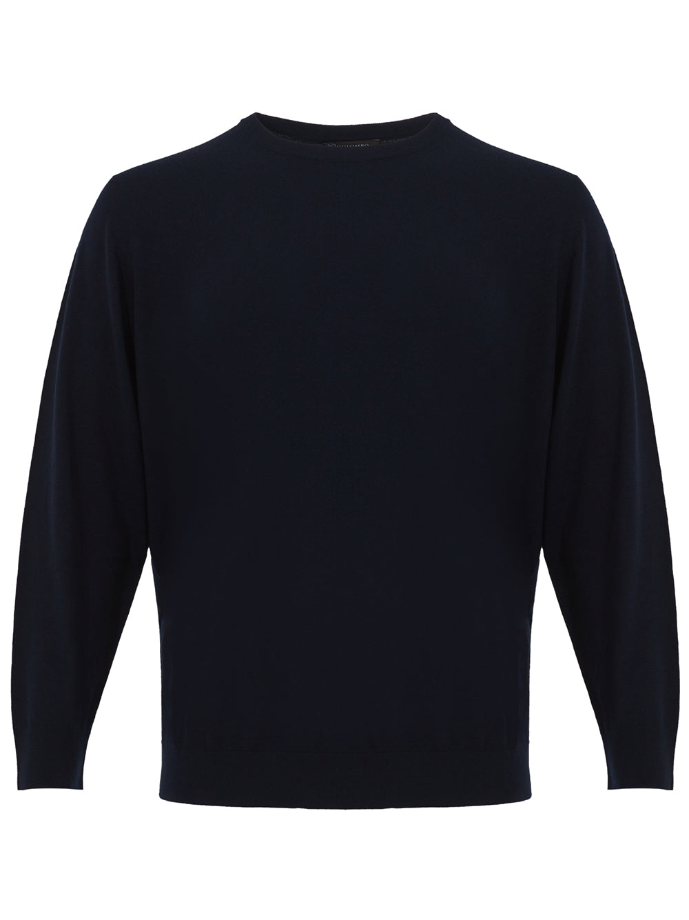 Elegant Blue Wool Round Neck Sweater