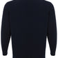 Elegant Blue Wool Round Neck Sweater