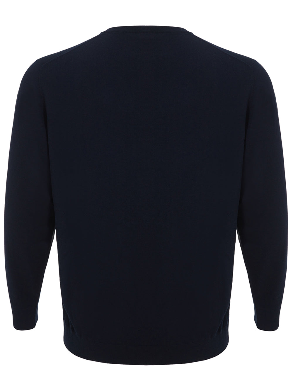 Elegant Blue Wool Round Neck Sweater