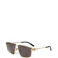 Elegant Gold Metal Squared Sunglasses
