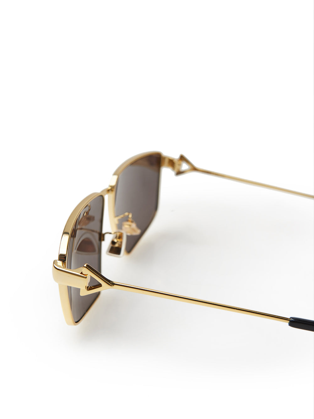 Elegant Gold Metal Squared Sunglasses