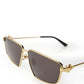 Elegant Gold Metal Squared Sunglasses