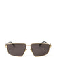 Elegant Gold Metal Squared Sunglasses