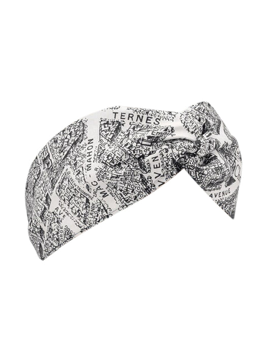 Chic Silk Printed Monochrome Headband