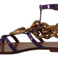 Purple Leather Devotion Flats Sandals Shoes
