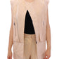 Beige brocade sleeveless jacket
