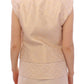 Beige brocade sleeveless jacket
