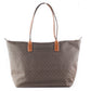 Travel Large Leather Stripe Top Zip Tote Handbag Shoulder Bag (Tangerine Multi)