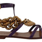 Purple Leather Devotion Flats Sandals Shoes