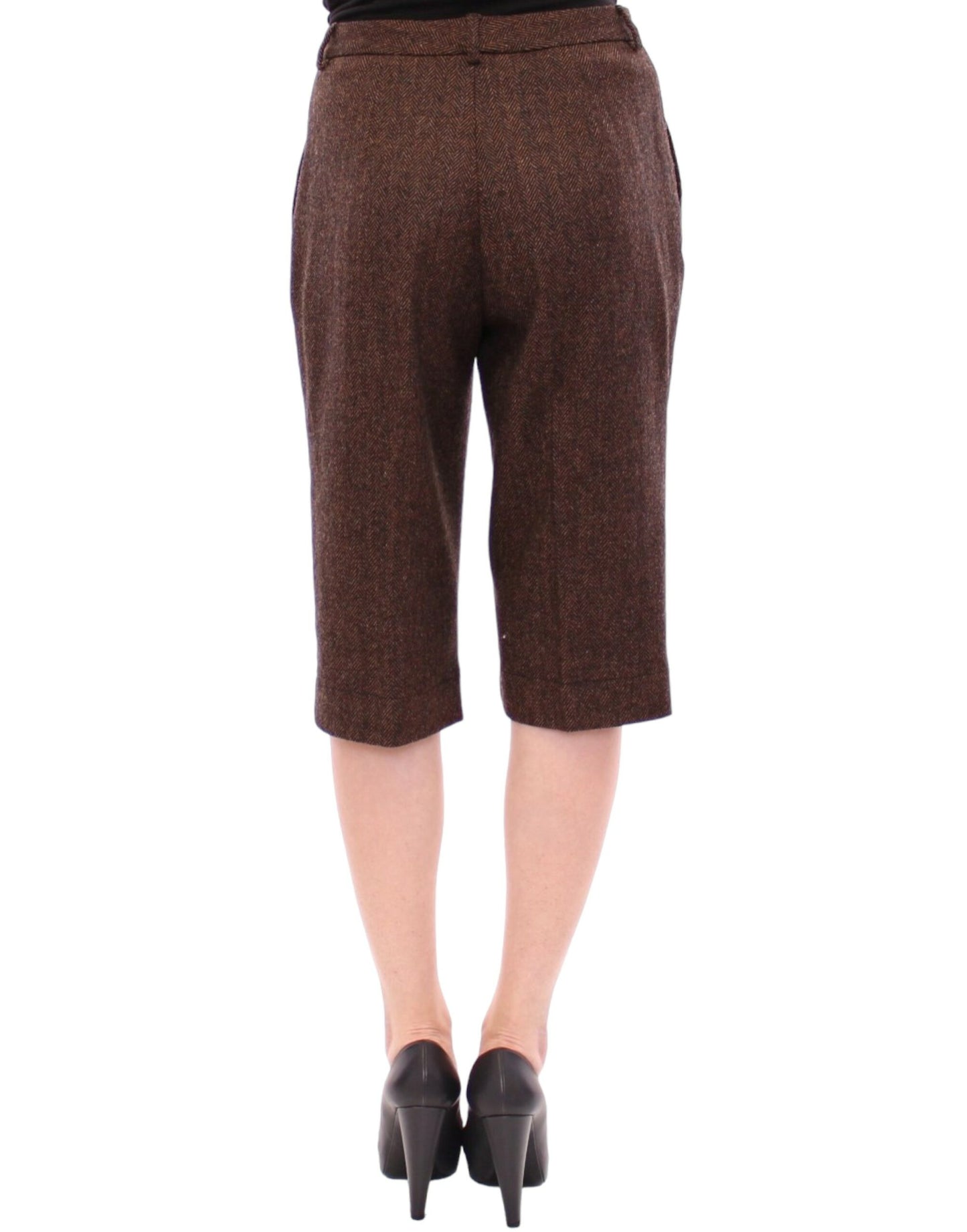 Brown wool shorts pants