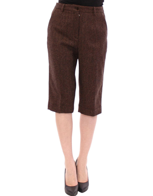 Brown wool shorts pants