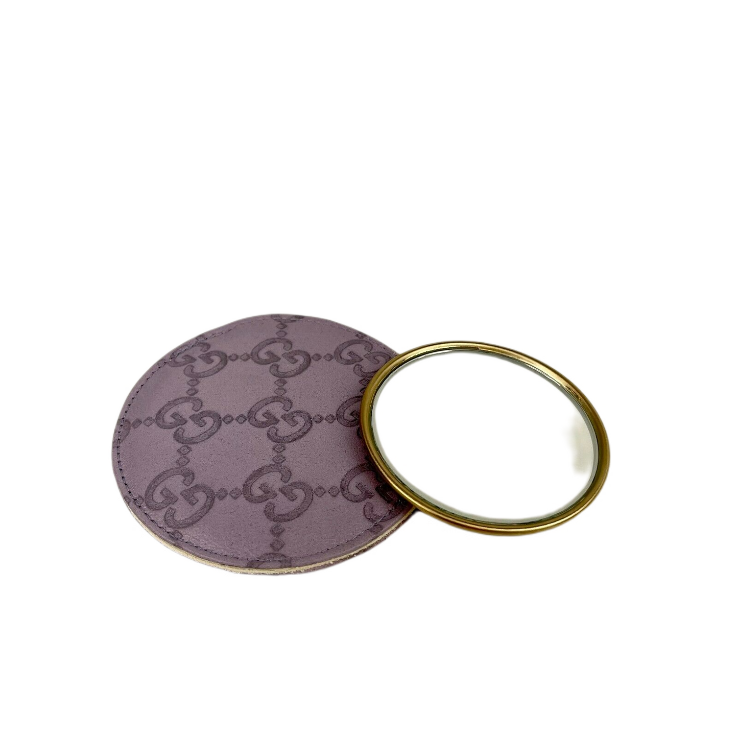 Gucci Women's Lavender Guccissima Leather Compact Mirror with Pouch