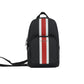 Cooper Medium Signature PVC Varsity Stripe Commuter Slingpack Crossbody Bag (Black Signature/Flame Red)