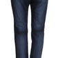 Chic Blue Cotton Dress Pants