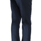 Chic Blue Cotton Dress Pants