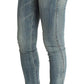 Blue Wash Cotton Stretch Skinny Slim Tight Fit Jeans