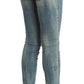 Blue Wash Cotton Stretch Skinny Slim Tight Fit Jeans