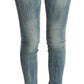 Blue Wash Cotton Stretch Skinny Slim Tight Fit Jeans
