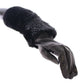 Black Beaver Fur Lambskin Leather Elbow Gloves