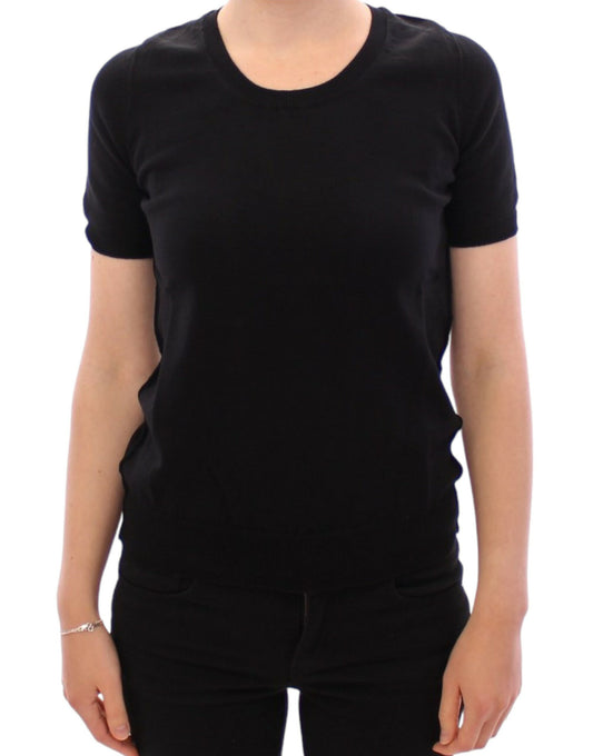 Black crewneck cotton t-shirt