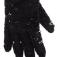 Black Lace Wool Lambskin Fur Elbow Gloves