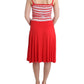 Red striped jersey A-line dress