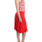 Red striped jersey A-line dress