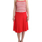 Red striped jersey A-line dress