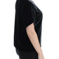 Black velvet shortsleeved blouse