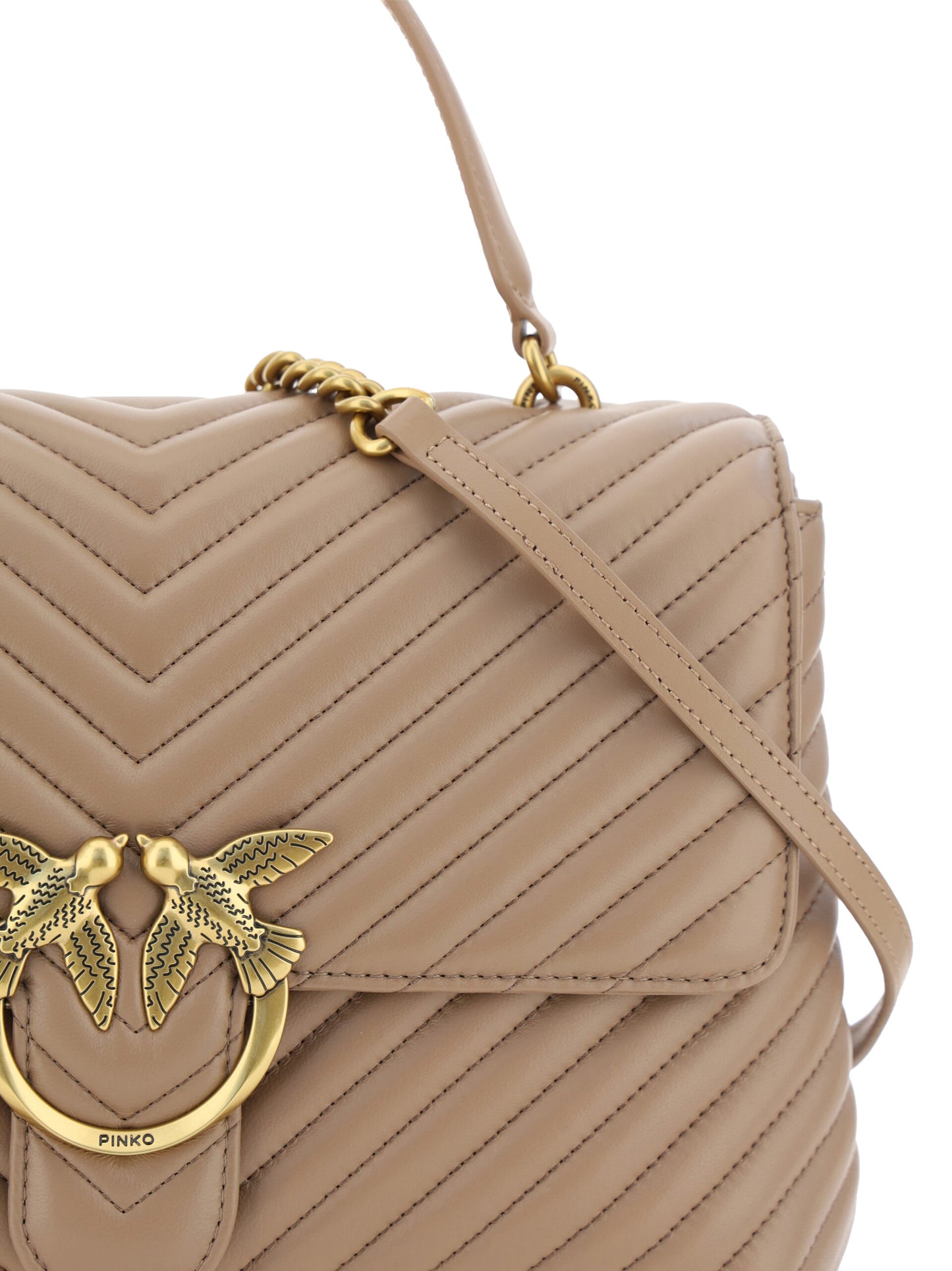 Quilted Calfskin Love Lady Bag in Beige