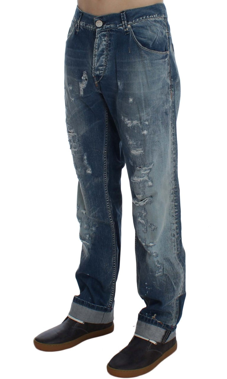 Elegant Regular Fit Blue Wash Jeans