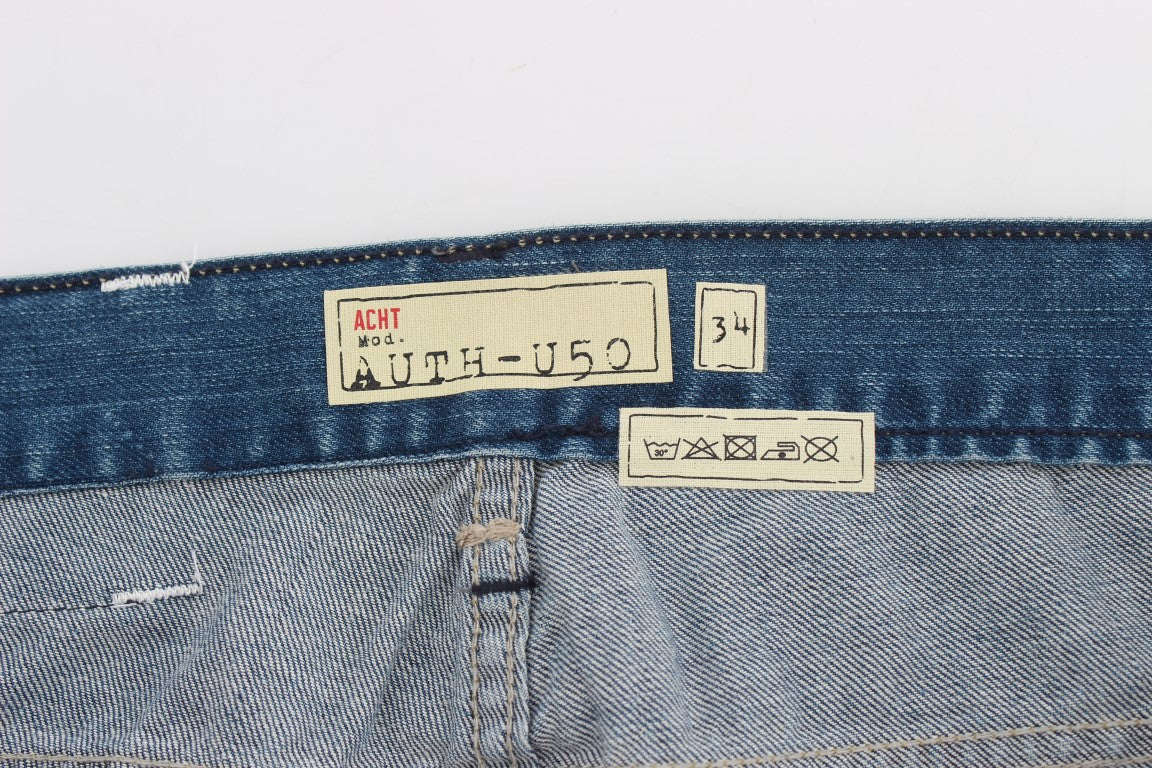 Elegant Regular Fit Blue Wash Jeans