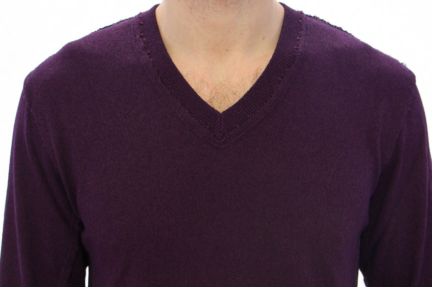 Elegant Purple V-Neck Sweater