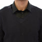 Dapper Blue Netted V-neck Sweater