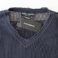 Dapper Blue Netted V-neck Sweater