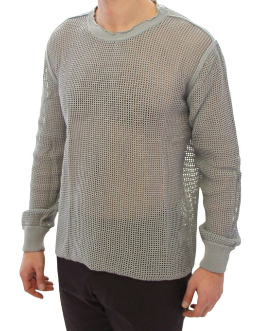 Gray Runway Logo Netz Pullover Netted Sweater