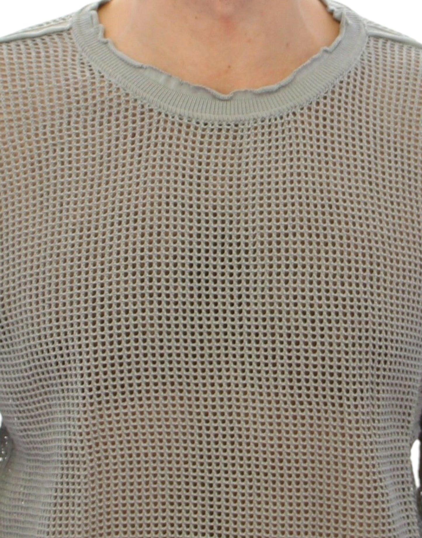 Gray Runway Logo Netz Pullover Netted Sweater