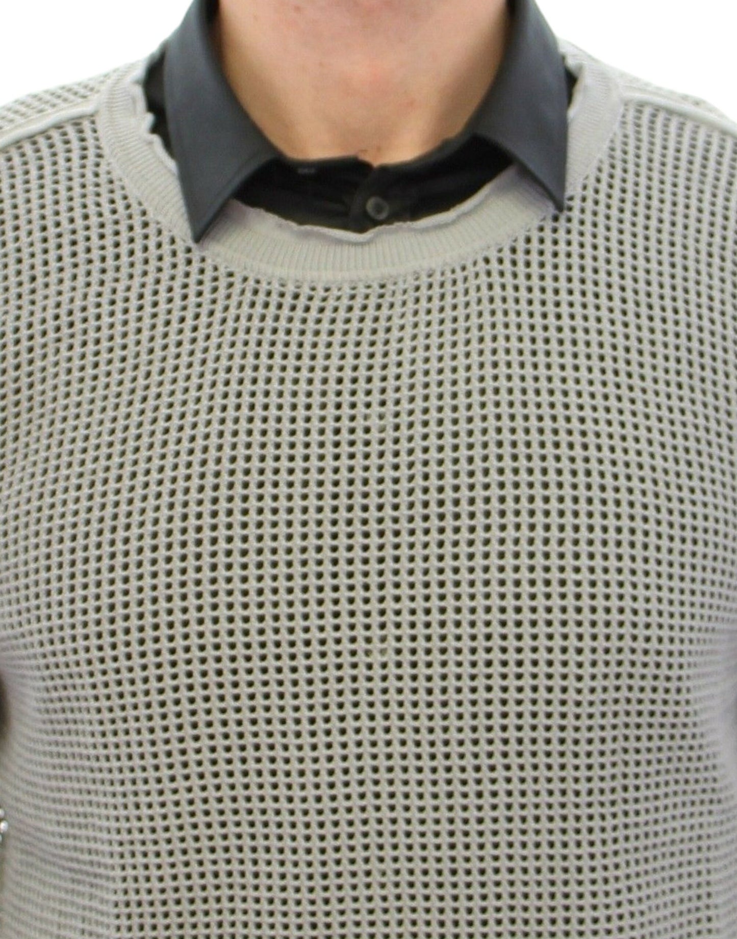 Gray Runway Logo Netz Pullover Netted Sweater