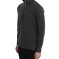 Elegant Gray Half-Zip Cotton Sweater