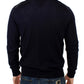 Elegant Blue Full Zip Wool Cardigan
