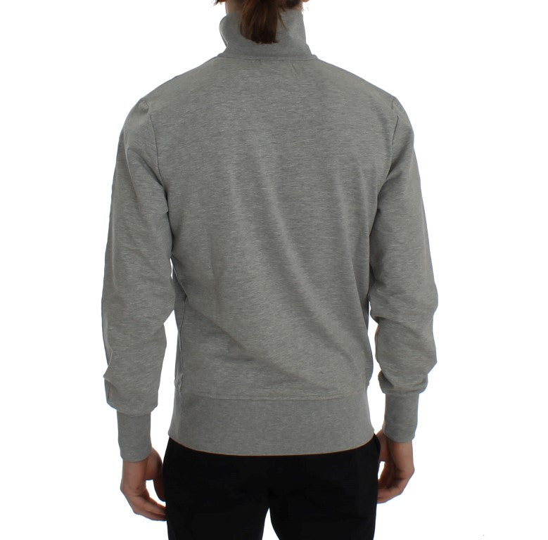 Elegant Half-Zip Gray Sweater for Men