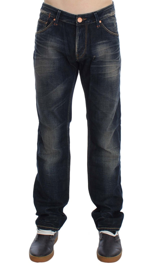 Elegant Straight Fit Low Waist Men's Jeans